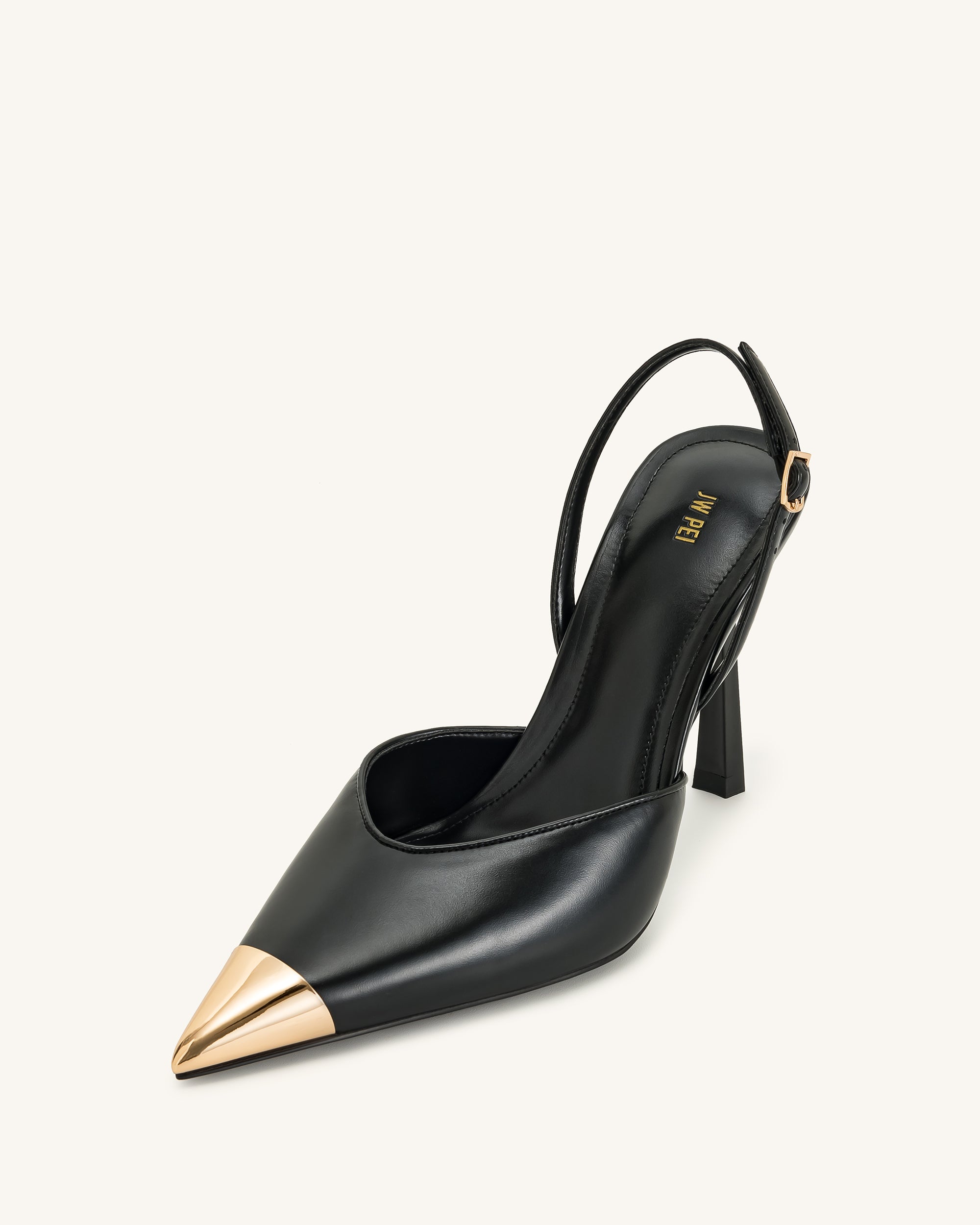 Savannah Gold Tipped Slingback Pumps - Black 10 | US Savannah Gold Tipped Slingback Pumps - Black 10 | US