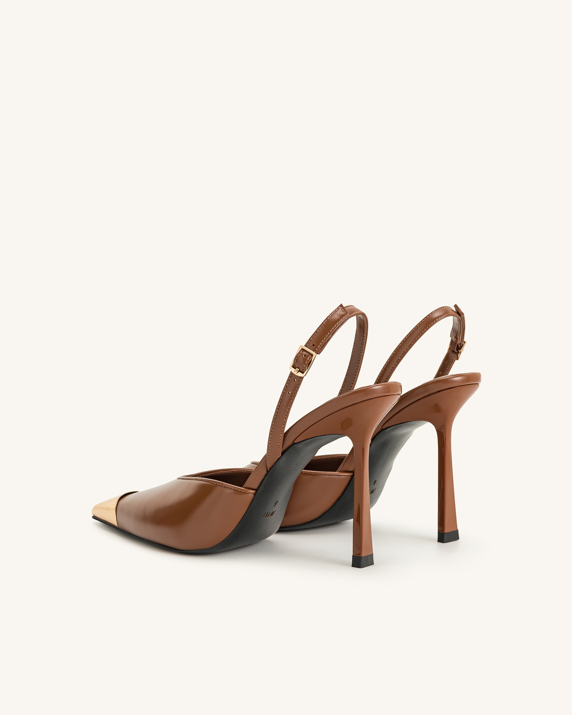 Savannah Gold Tipped Slingback Pumps - Brown | JW PEI