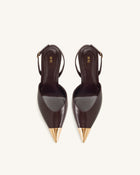 Savannah Gold Tipped Slingback Pumps - Burgundy