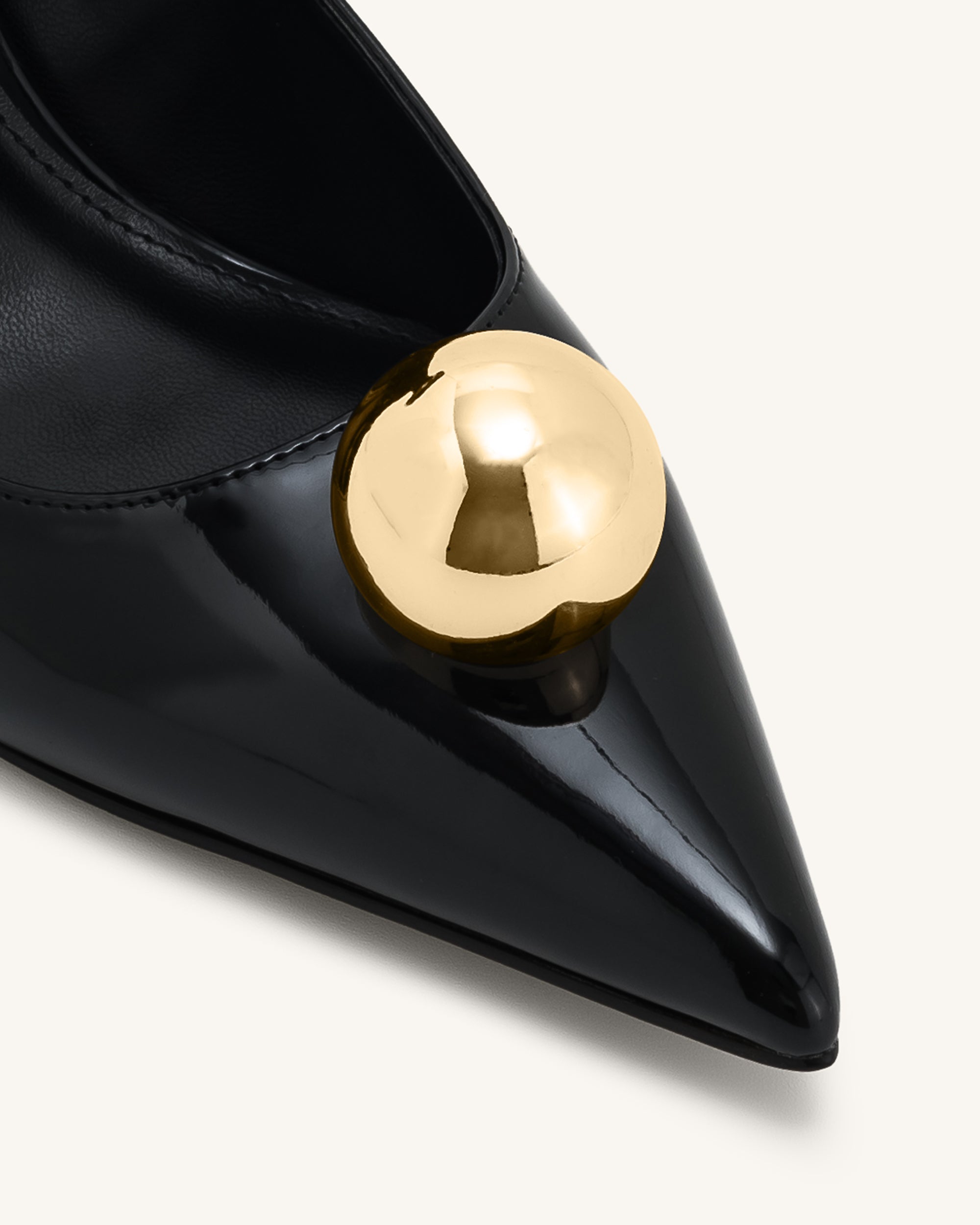 kitten heel dress pumps Jewel Buckle Kitten Heels Pumps-Black 8
