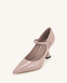 Thalina Patent Leather Pumps - Dusty Pink