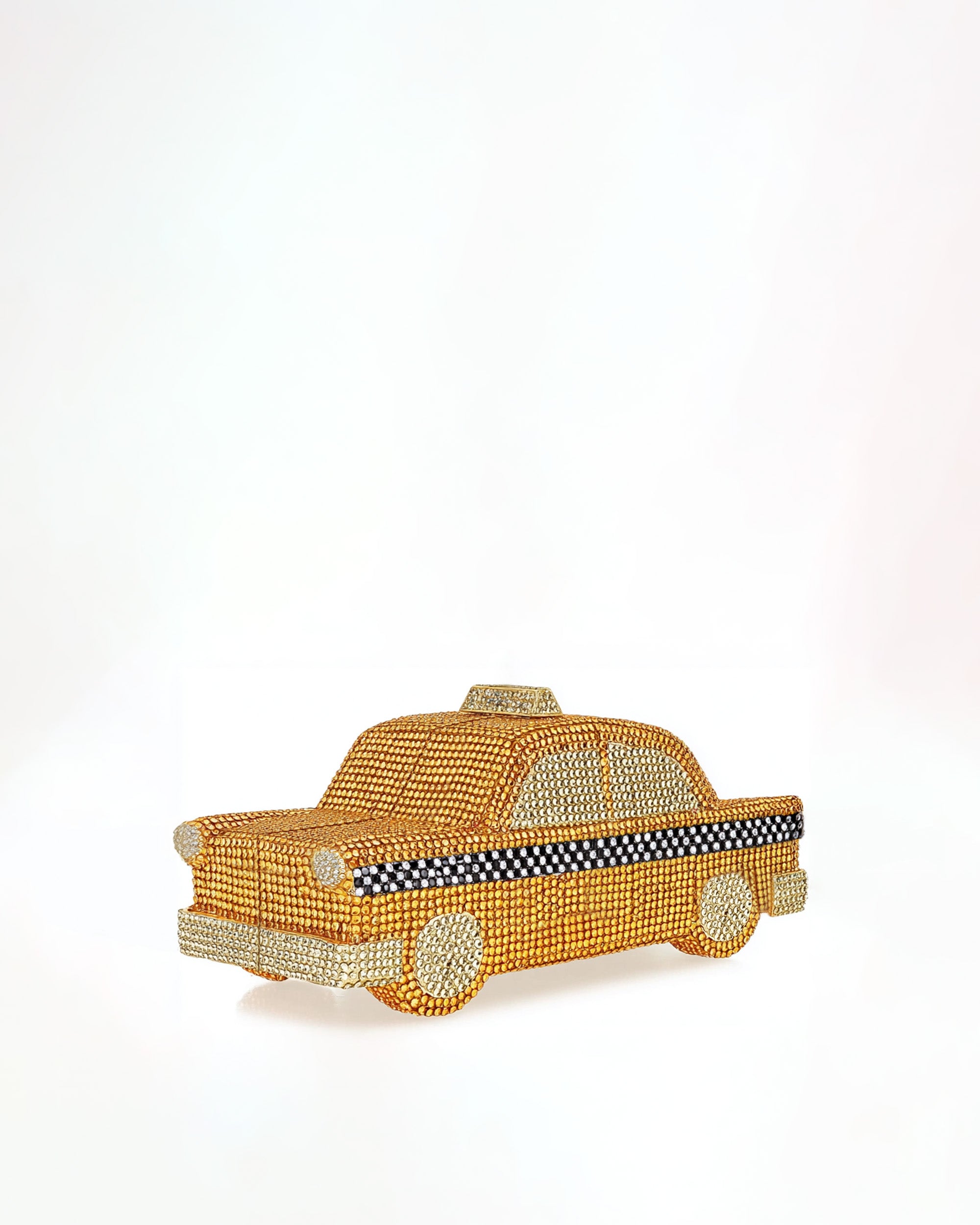 Taxi Faux Crystal Clutch - Gold