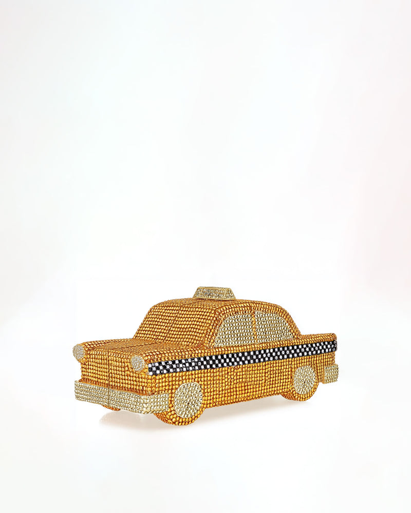 Taxi Faux Crystal Clutch - Gold