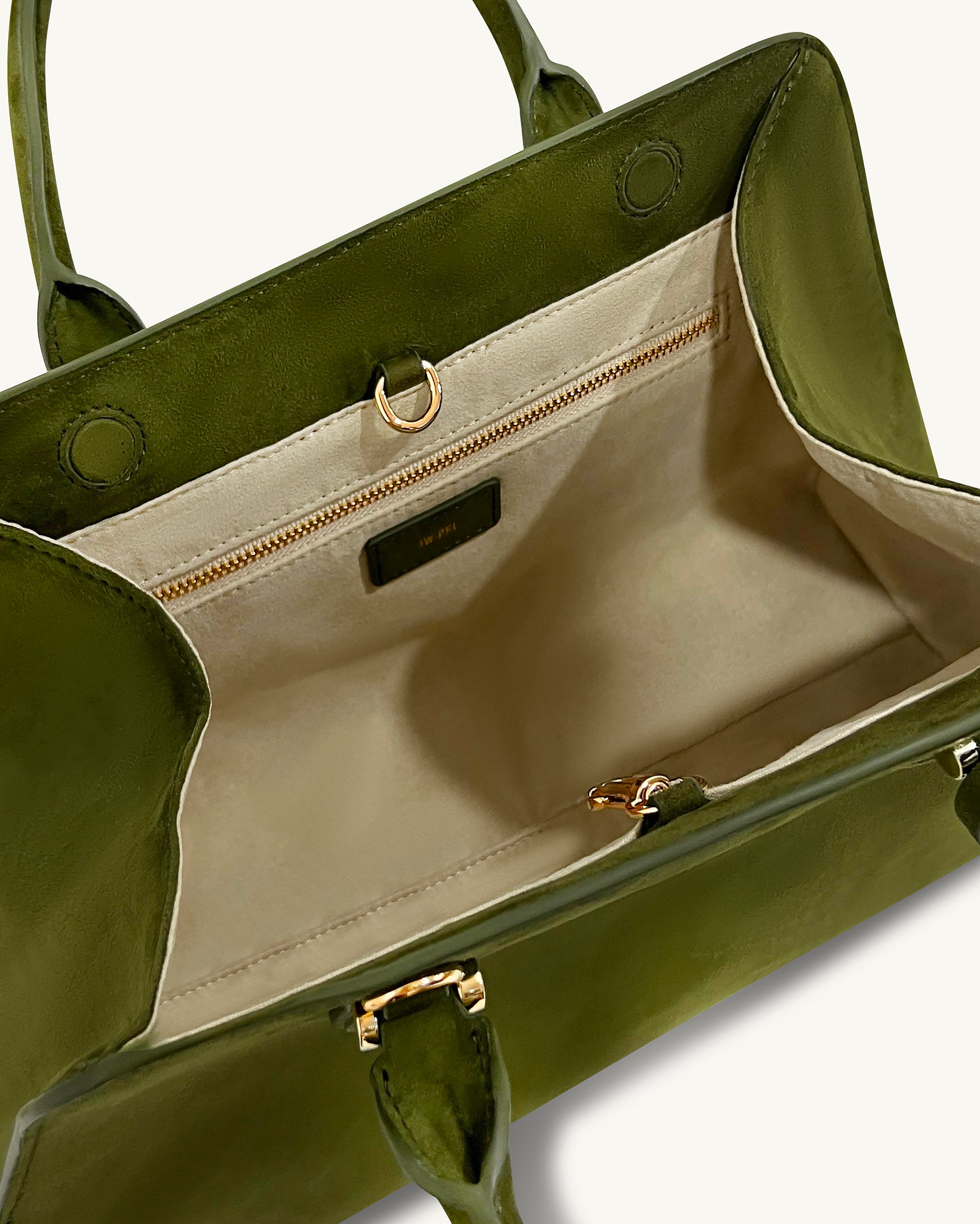 Lara Faux Suede Tote Bag - Dark Olive