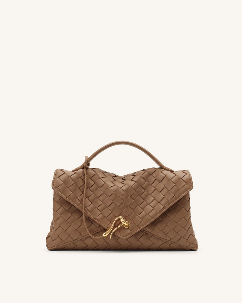 Celeste Woven Envelope Bag - Mocha Brown