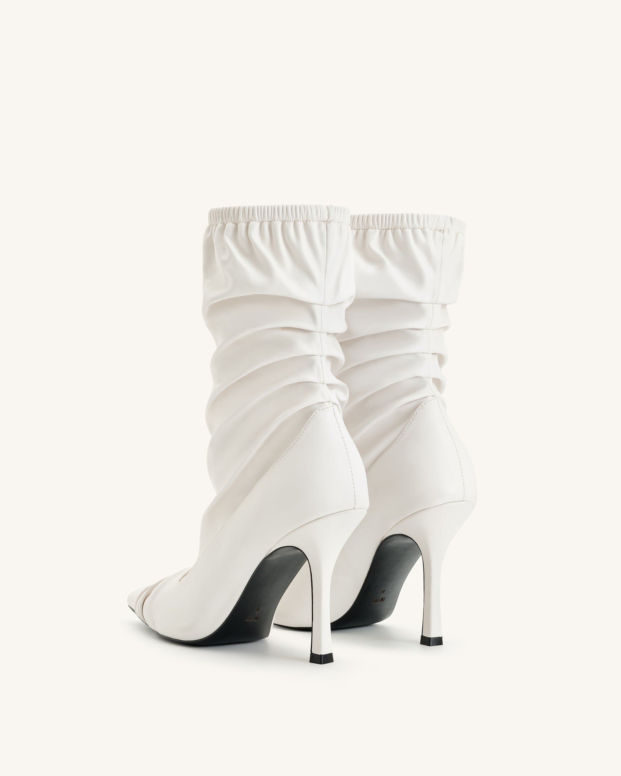 Joanne Paneled Detailing leather Ankle Boots White JW PEI