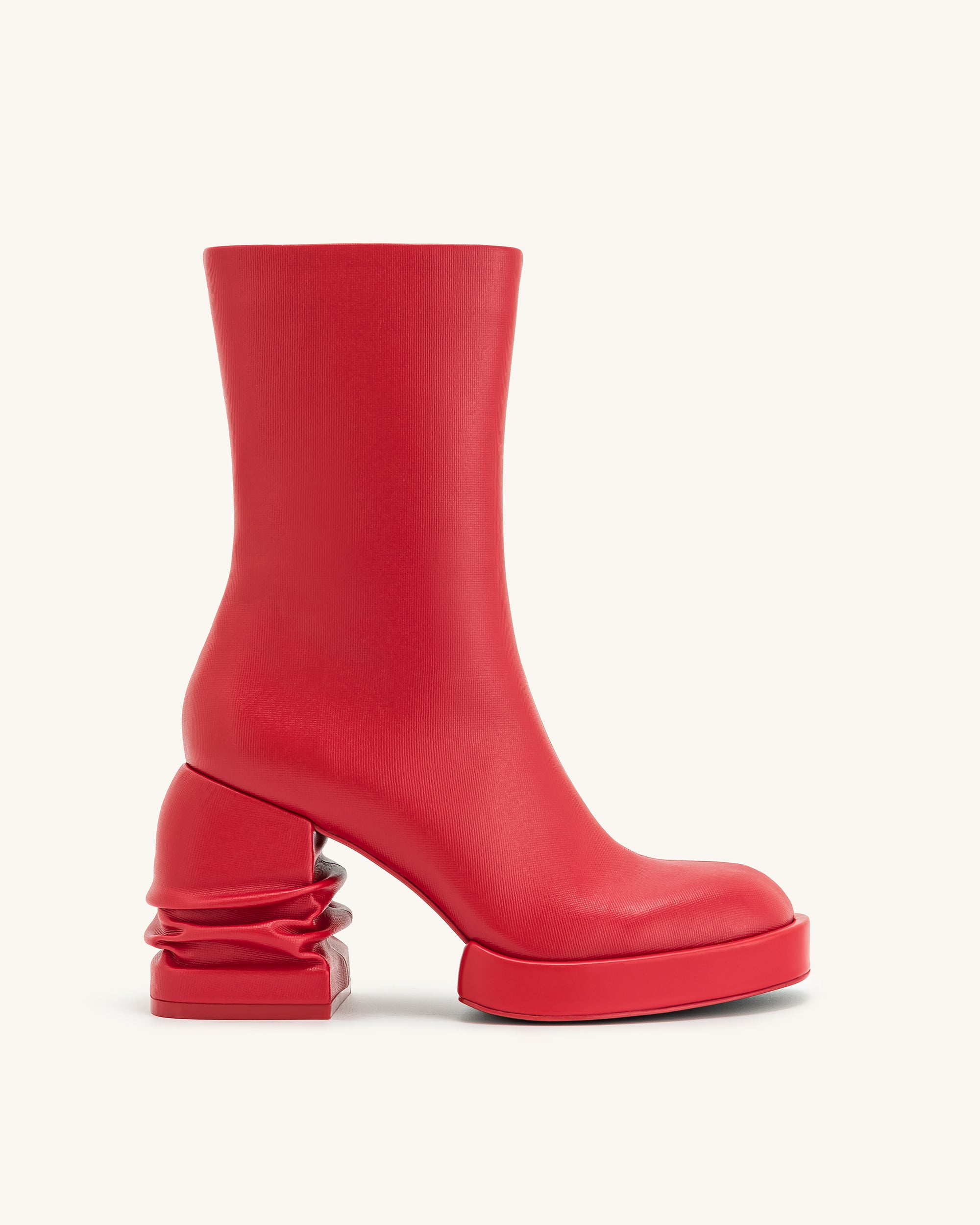 Saylor Round Toe Platform Ankle Boots Red