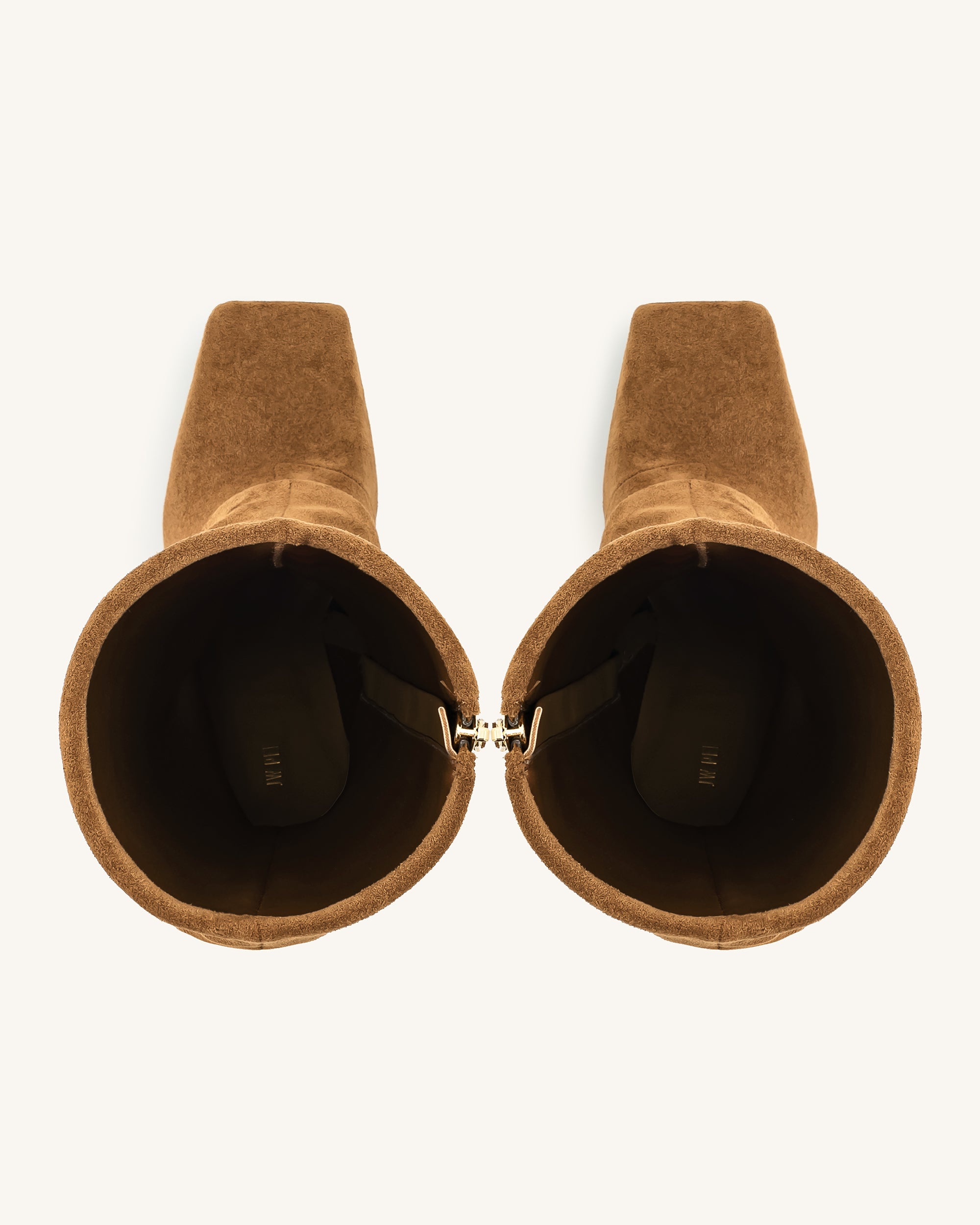 Reyna Square Toe Platform Knit Boots - Brown | JW PEI