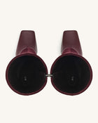 Reyna Square Toe Platform Knit Boots - Claret Red