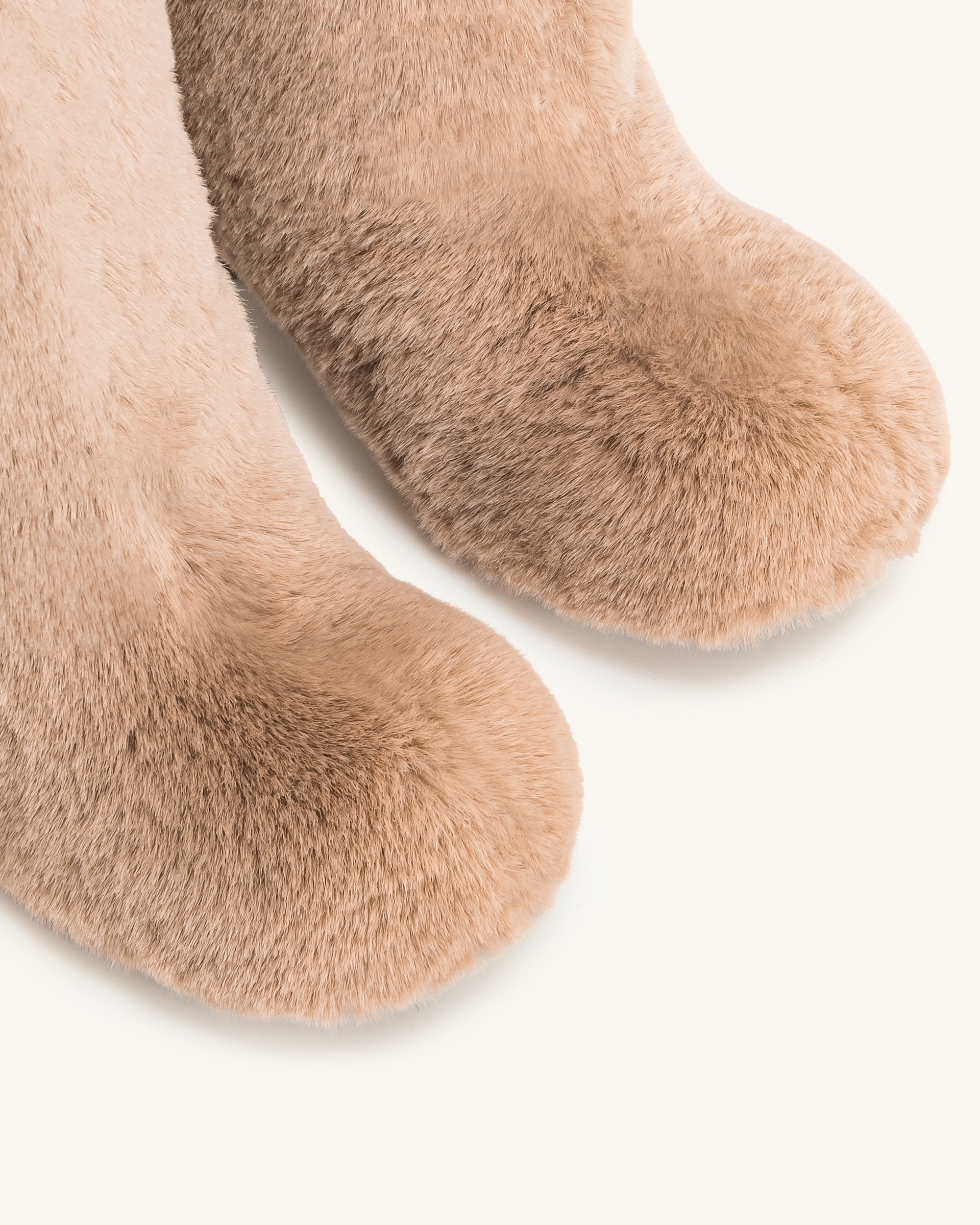 Isabella Slouchy Faux Fur Boots - Beige | JW PEI