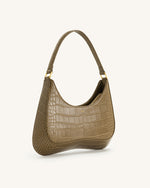 Ruby Shoulder Bag - Dark Olive Croc