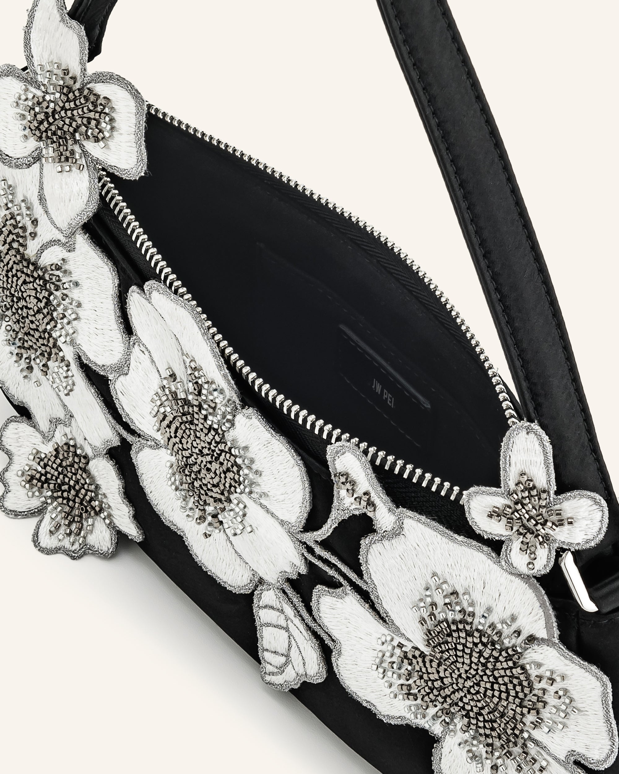 Leona Bead Embellished Shoulder Bag - Black | JW PEI