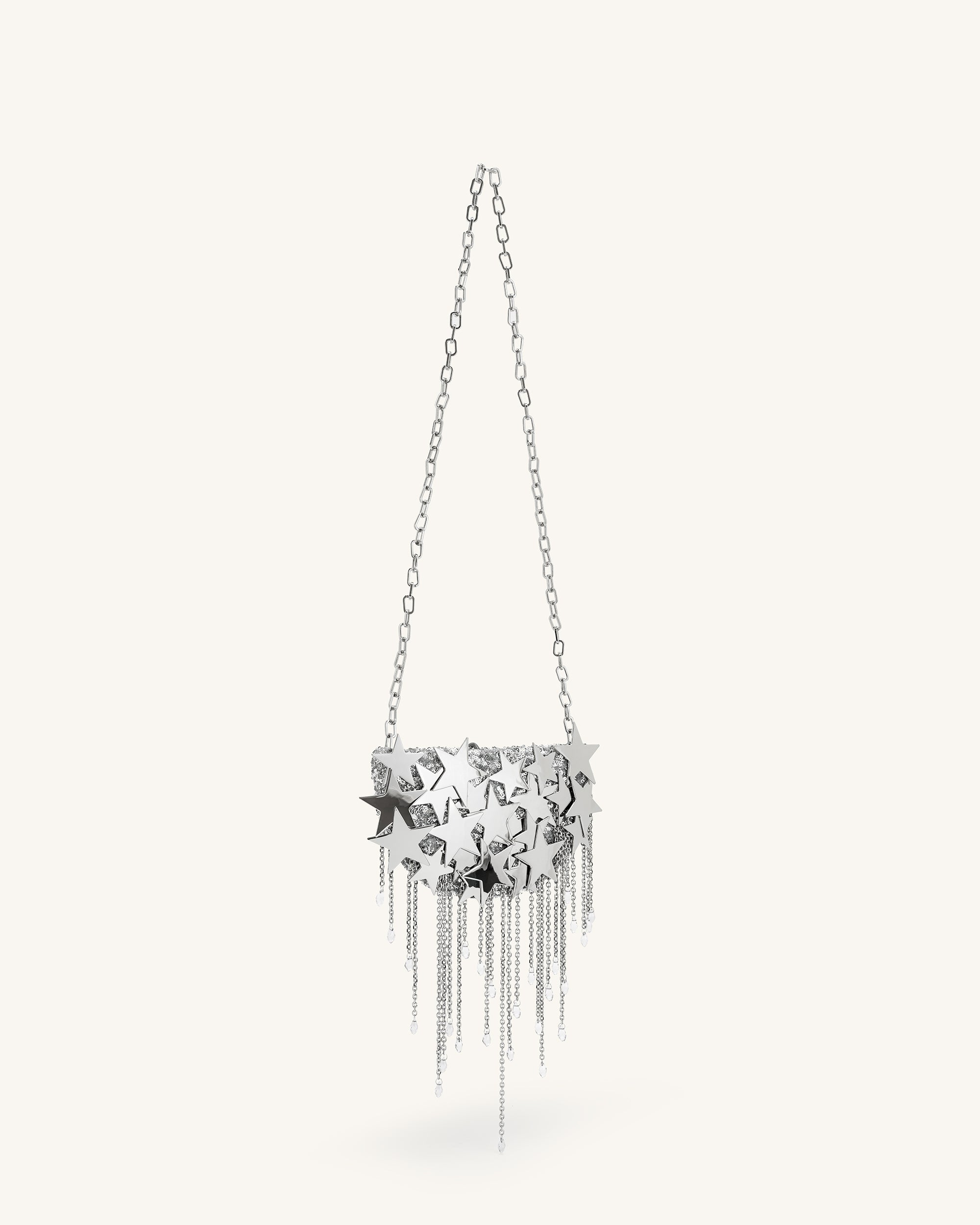 Anika Star-Embellished Chain Bag - Silver - JW PEI