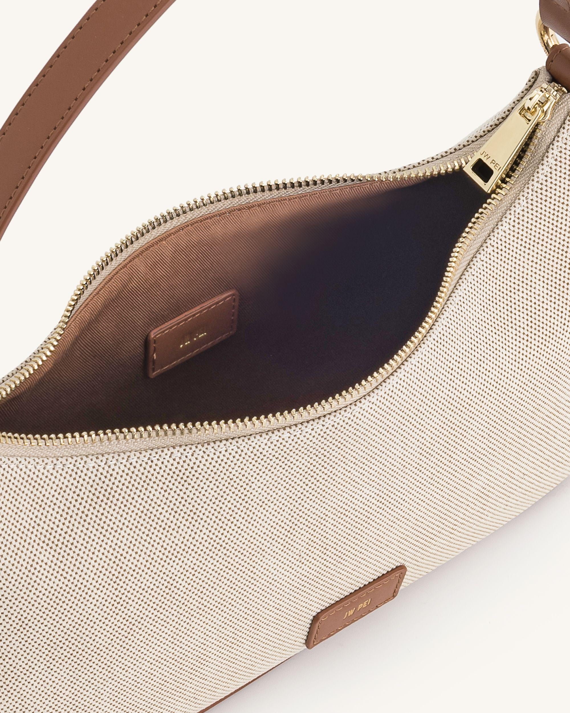 Lily Shoulder Bag - Brown Canvas | JW PEI