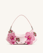 Lily Orchid Embroidered Shoulder Bag - Pink