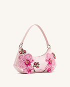 Lily Orchid Embroidered Shoulder Bag - Pink