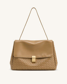 Hilary Woven Shoulder Bag - Camel