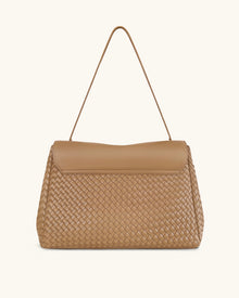 Hilary Woven Shoulder Bag - Camel