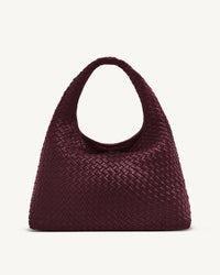 Iaura Woven Shoulder Bag - Deep Burgundy