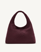Iaura Woven Shoulder Bag - Deep Burgundy