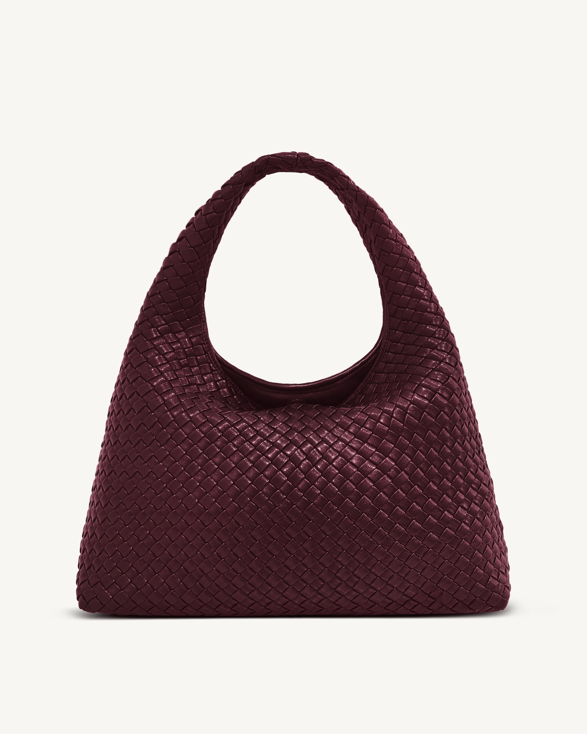Iaura Woven Shoulder Bag - Deep Burgundy