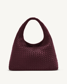 Iaura Woven Shoulder Bag - Deep Burgundy
