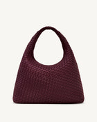 Iaura Woven Shoulder Bag - Deep Burgundy