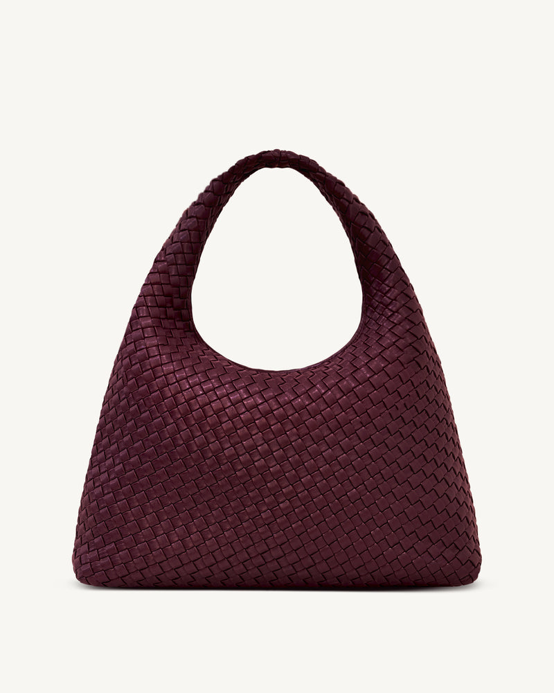 Iaura Woven Shoulder Bag - Deep Burgundy