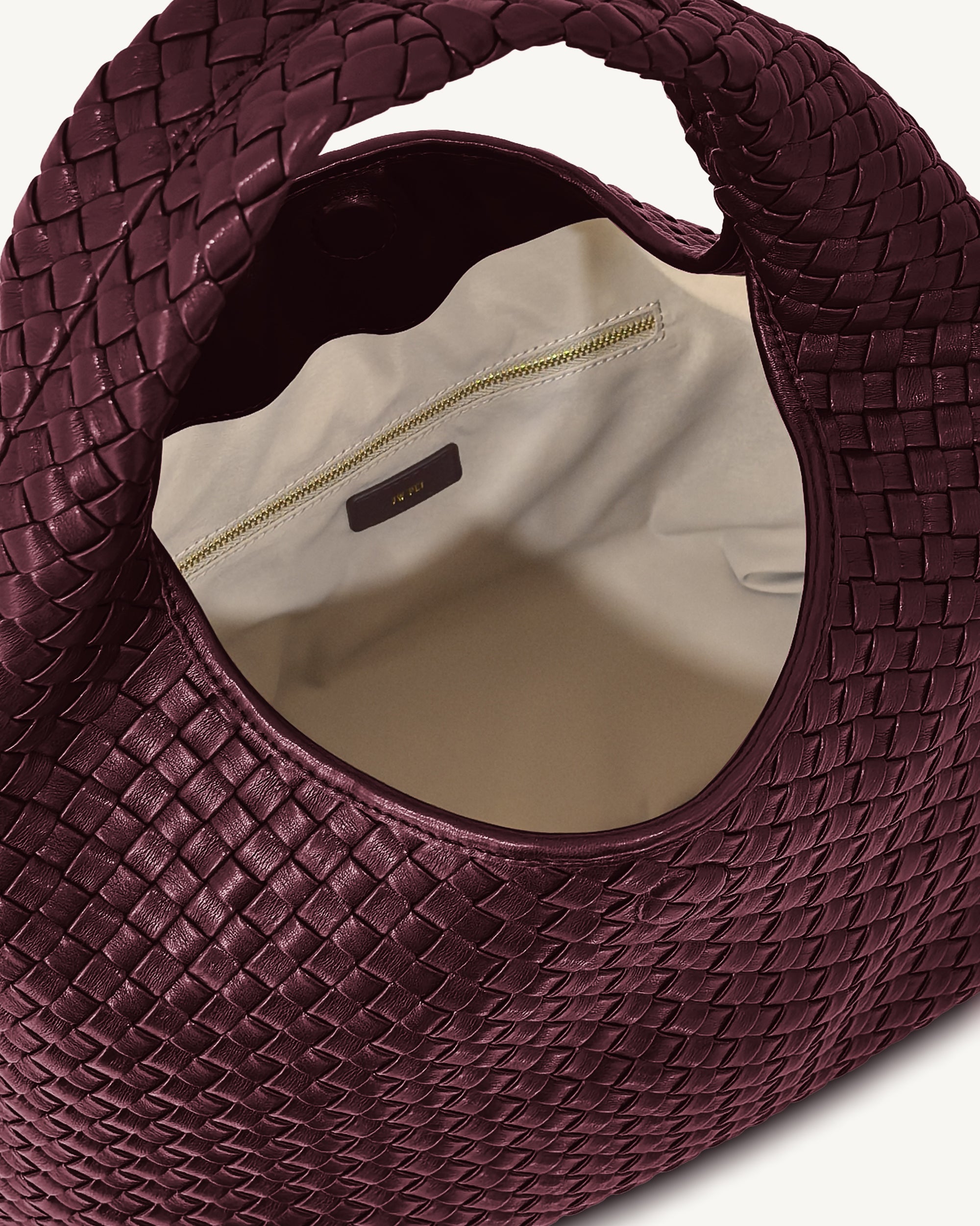 Iaura Woven Shoulder Bag - Deep Burgundy