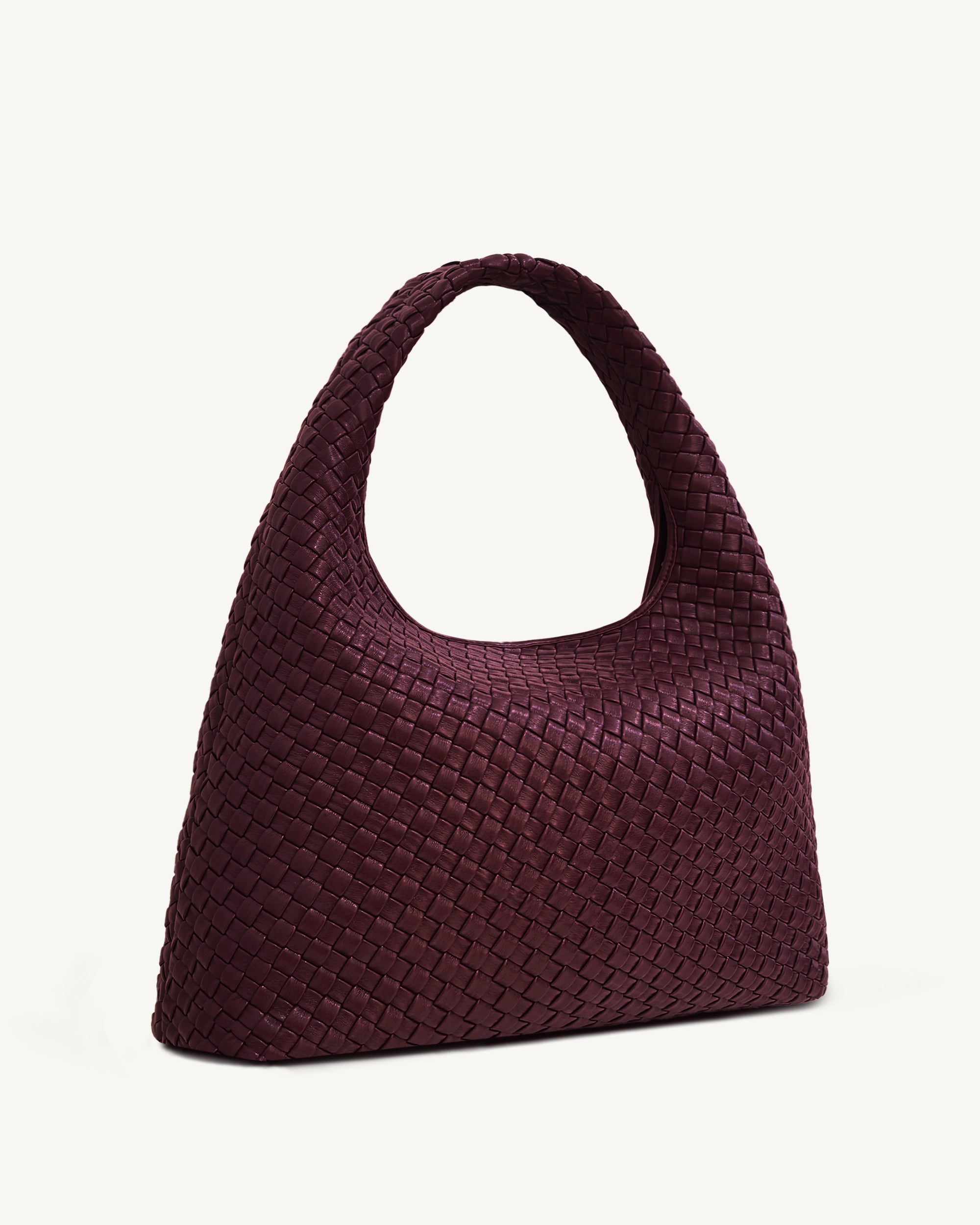Iaura Woven Shoulder Bag - Deep Burgundy
