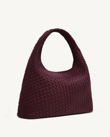 Iaura Woven Shoulder Bag - Deep Burgundy