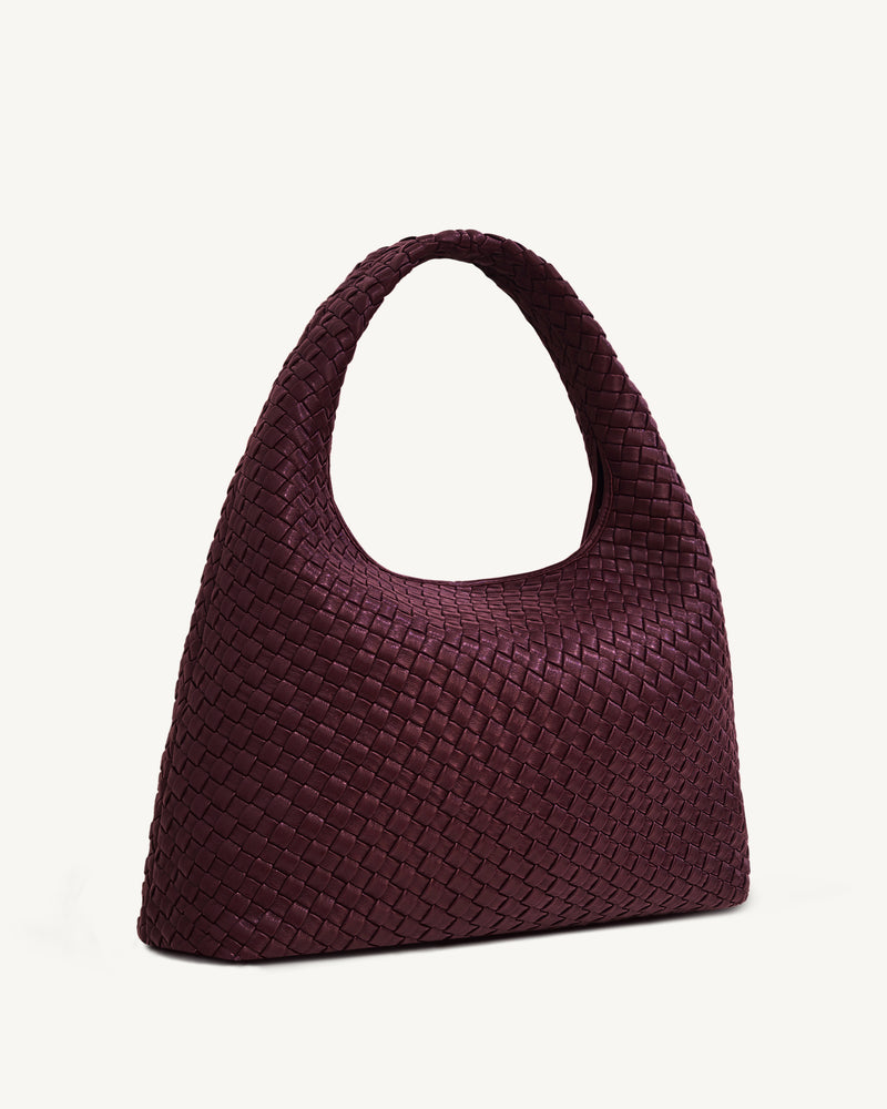 Iaura Woven Shoulder Bag - Deep Burgundy