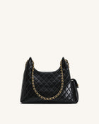 Vivian Quilted Chain Shoulder Bag - Black