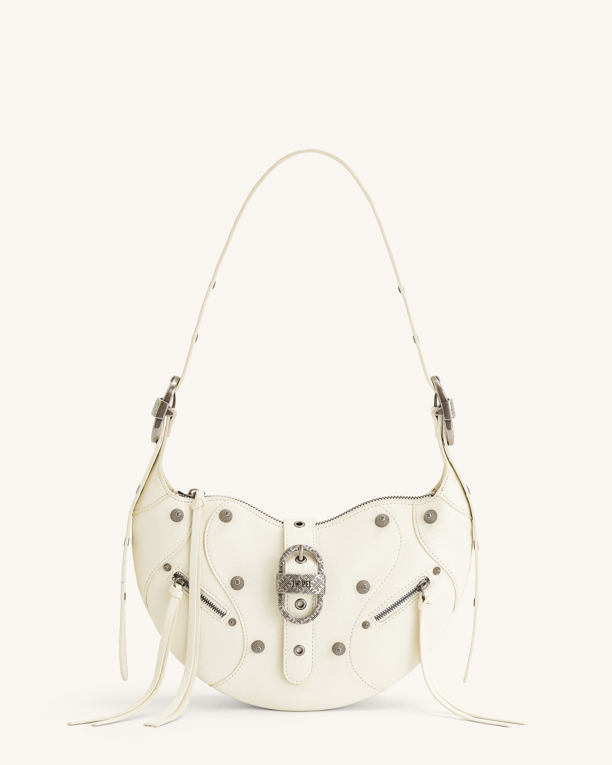 Tessa Crushed Shoulder Bag - White Online Shopping - JW Pei