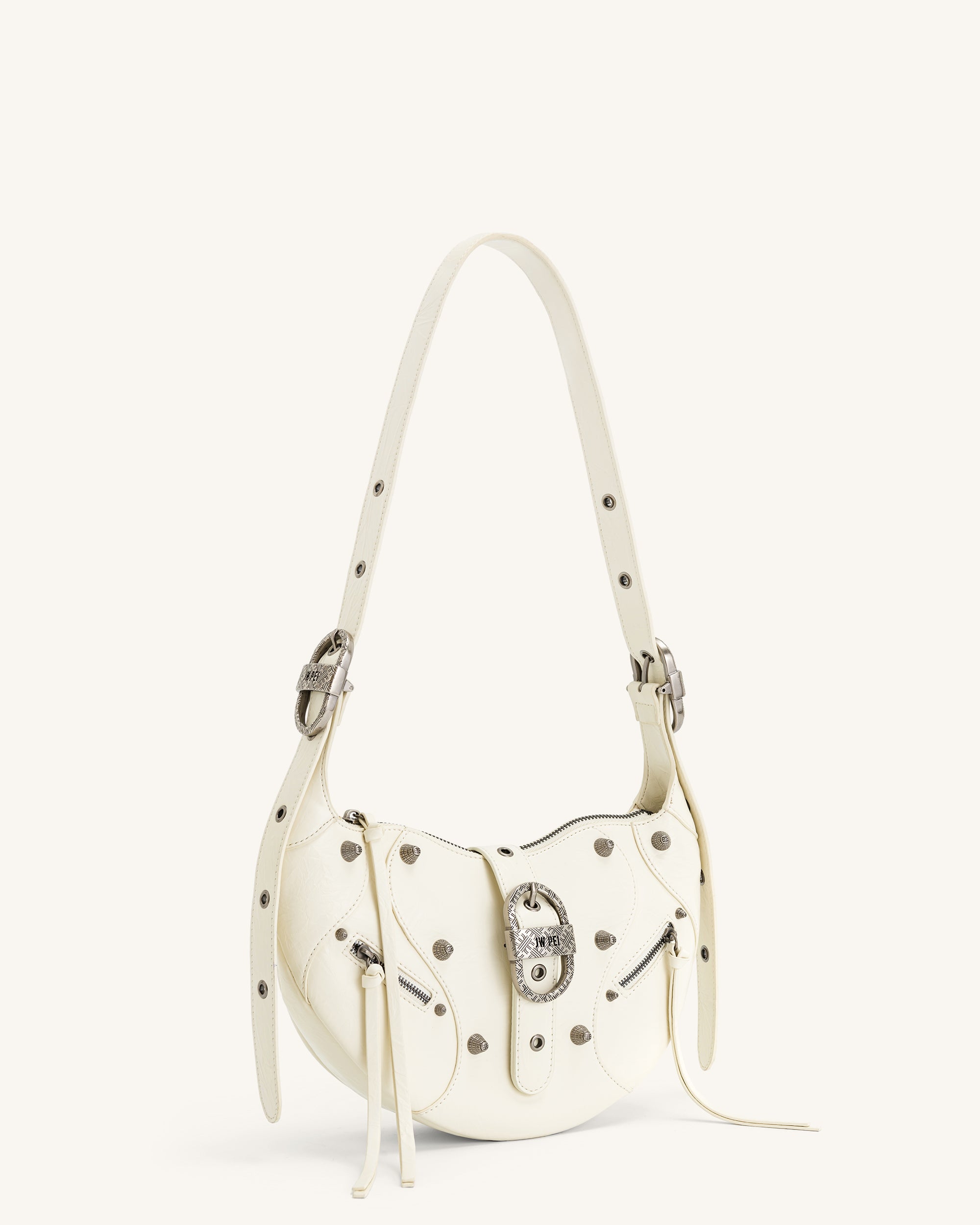 JW PEI TESSA CRUSHED SHOULDER BAG - WHITE NIB