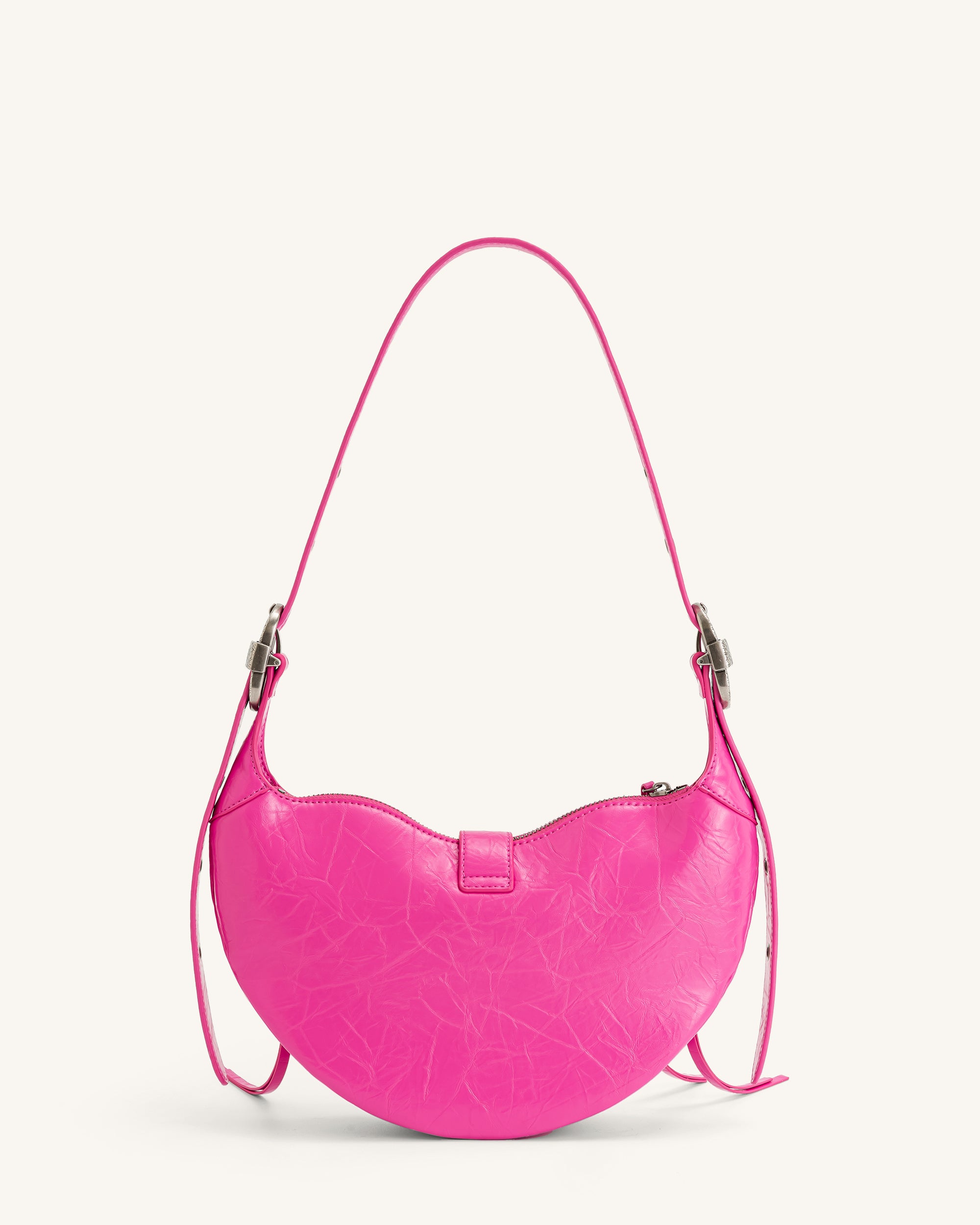 Joy Crushed Shoulder Bag - Bright Pink - JW PEI