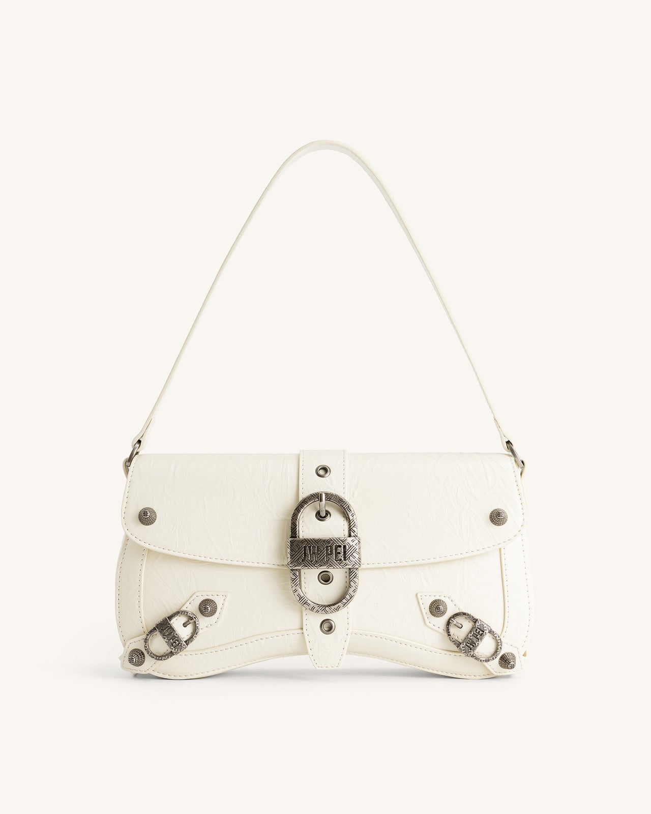 Sia Crushed Shoulder Bag - White