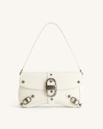 Sia Crushed Shoulder Bag - White