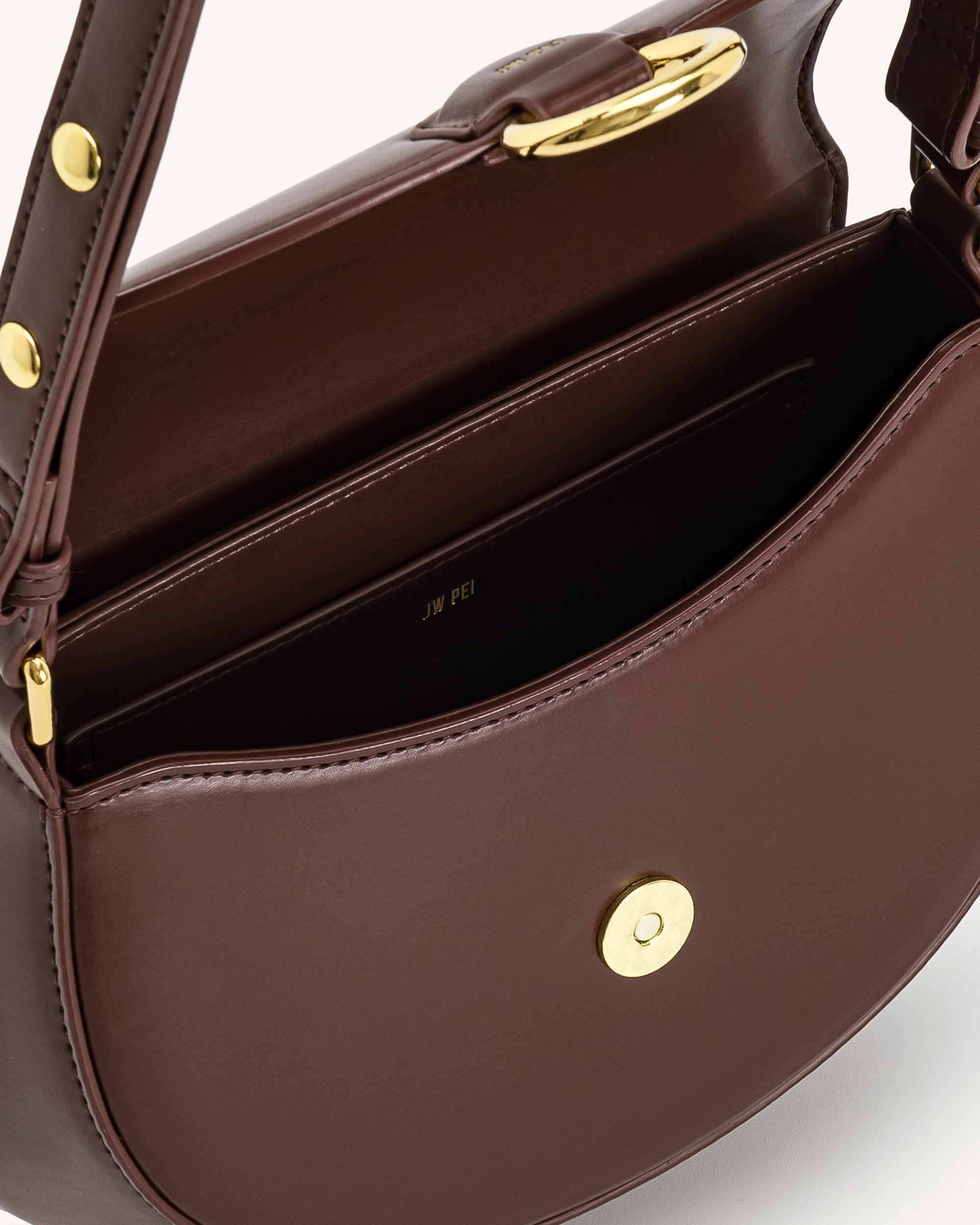 Diana Ring Flap Saddle Bag - Brown | JW PEI