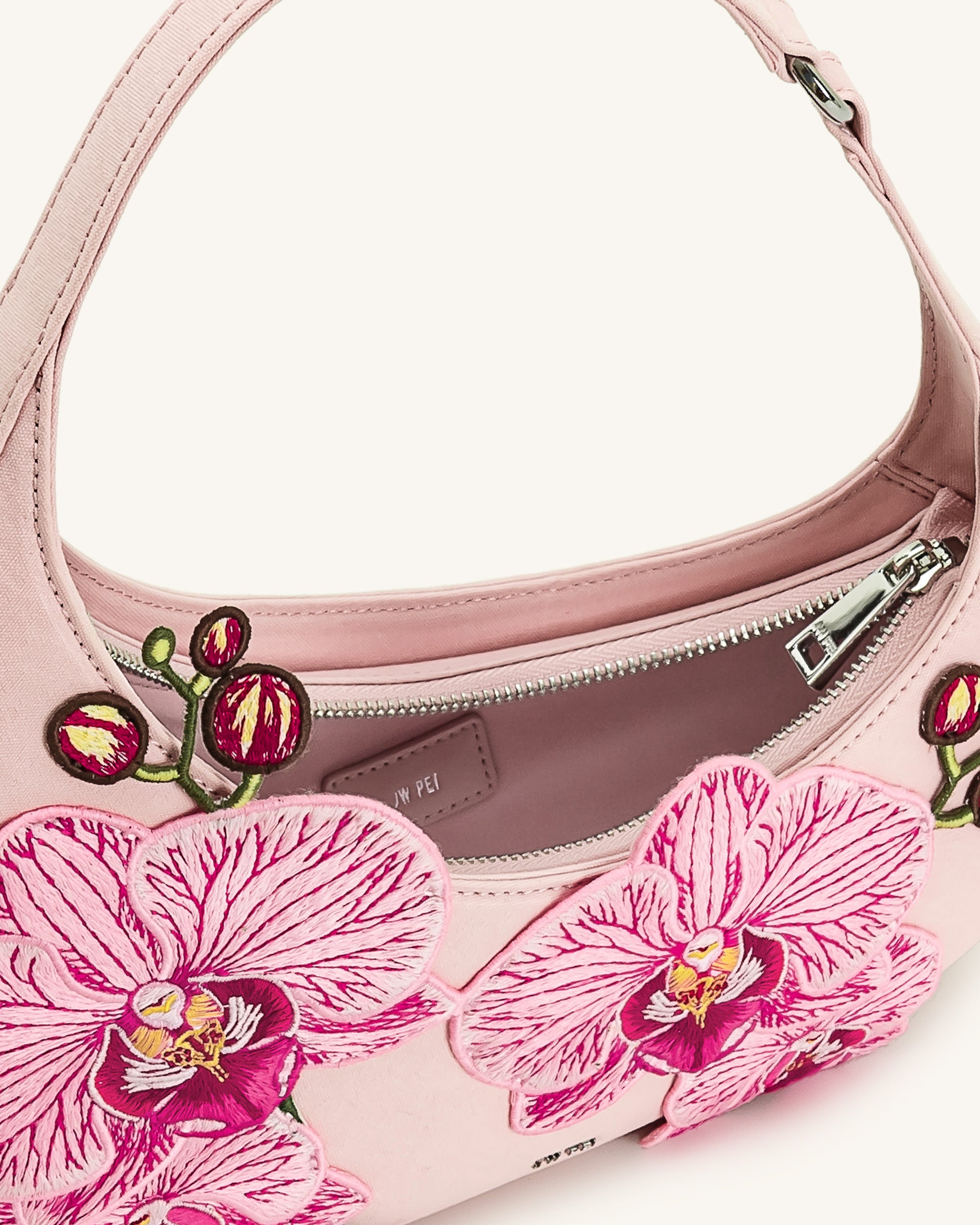 Harlee Orchid Embroidered Shoulder Bag - Pink | JW PEI