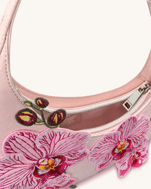 Harlee Orchid Embroidered Shoulder Bag - Pink