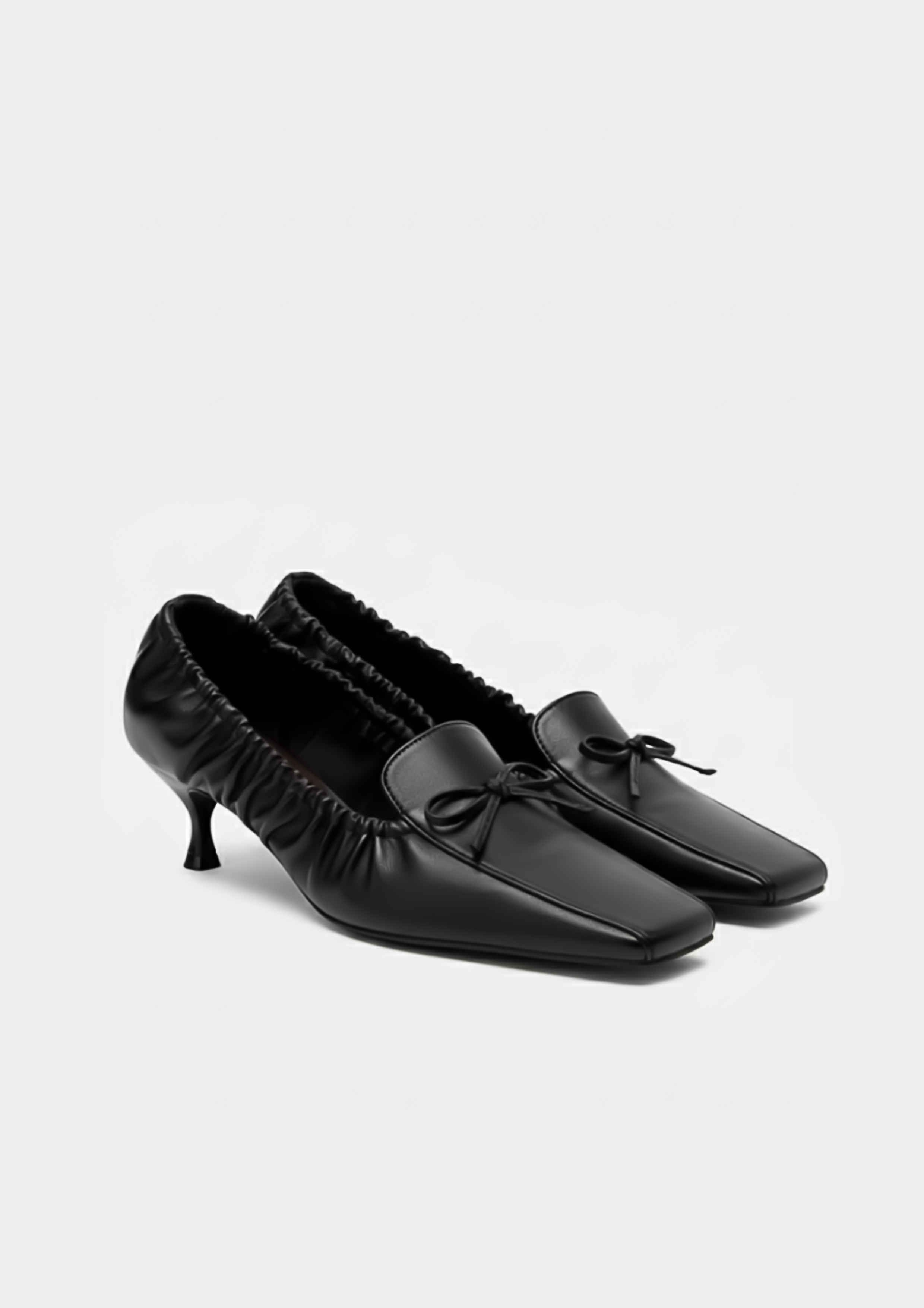 Lila Bow Kitten Pumps – Black