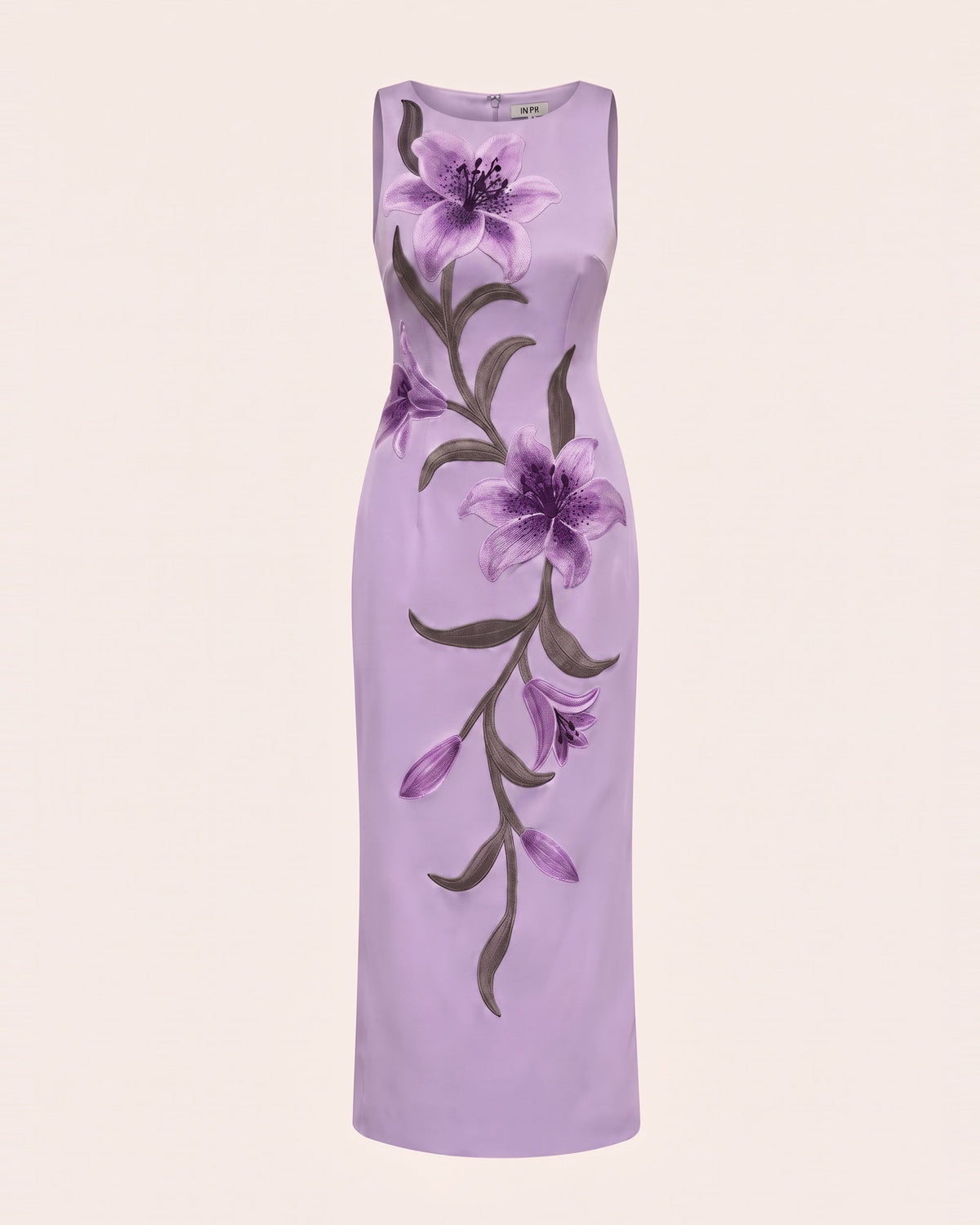 Lily Floral Print Sleeveless Column Maxi Dress - Light Purple