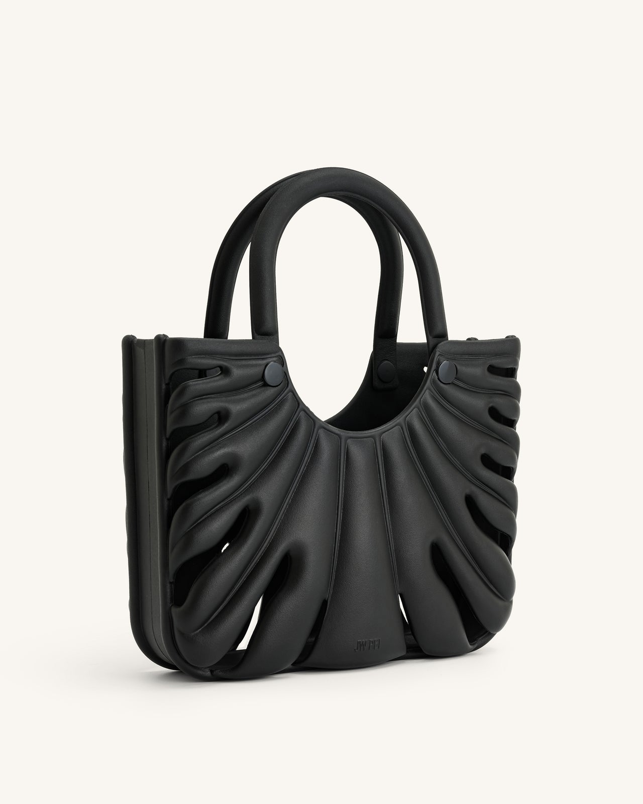 Faye Leaf Beach Bag - Black