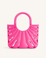 Faye Leaf Beach Bag - Bright Pink