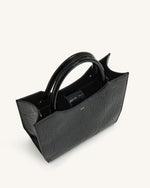 Leah Pleating Medium Tote Bag - Black