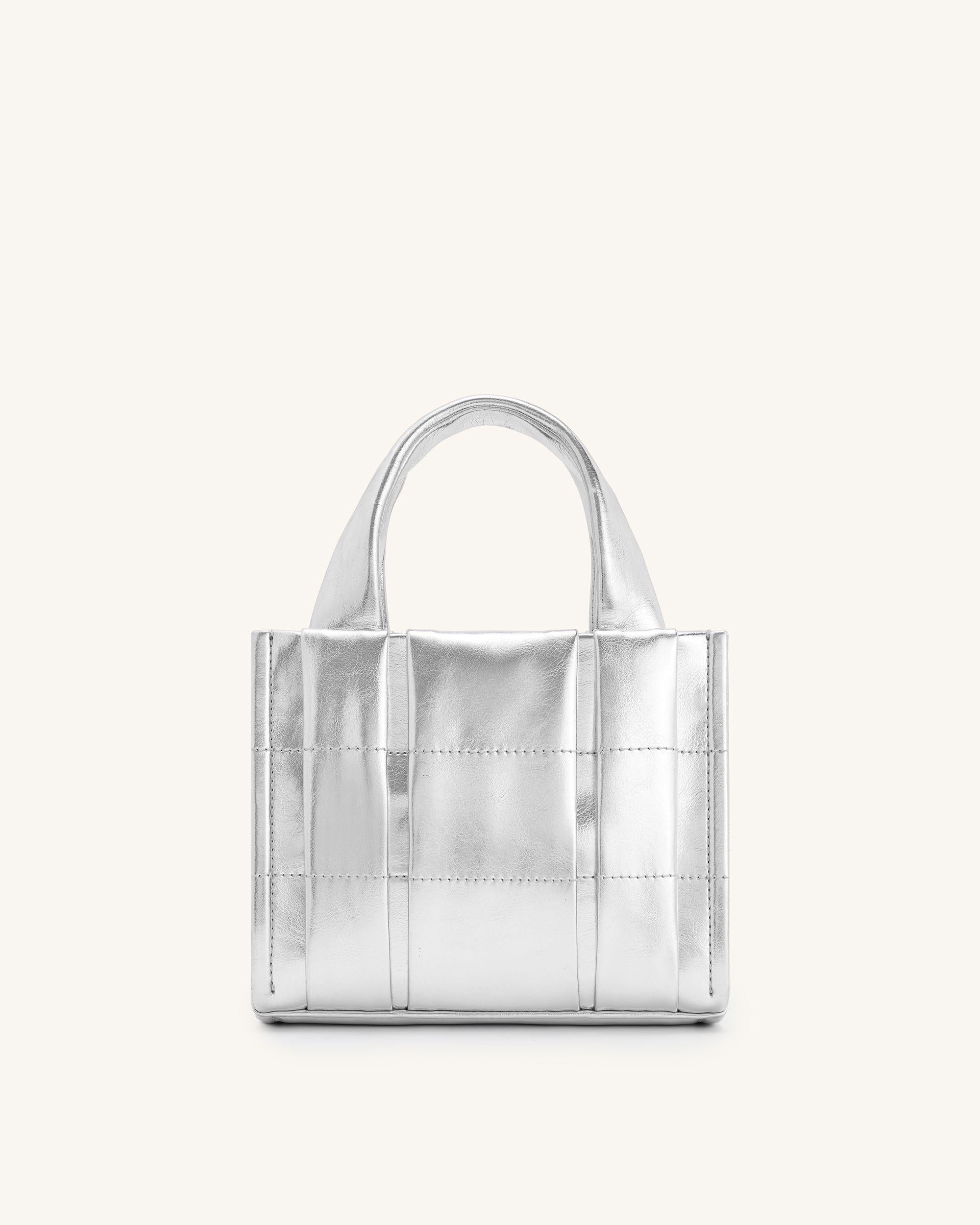 White and on sale silver tote bag