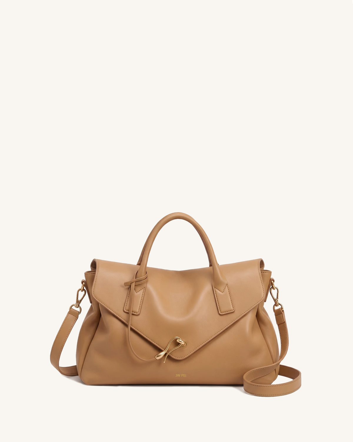 Celeste Knot Flap Top Handle Bag - Camel
