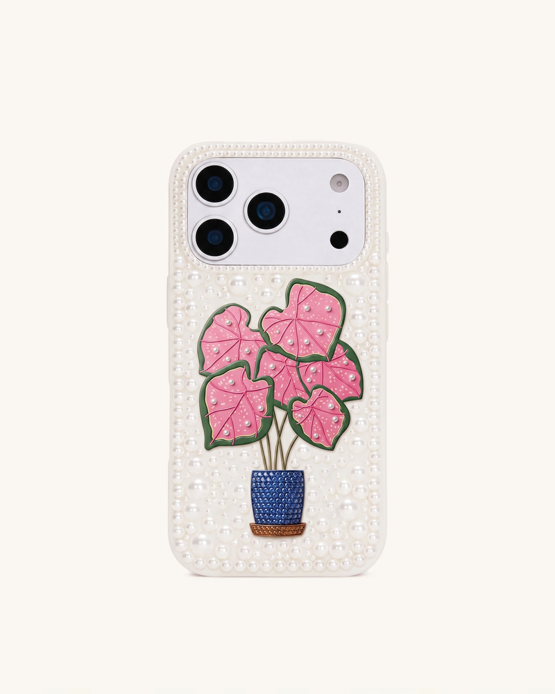 Caladium Pearl Phone Case - White