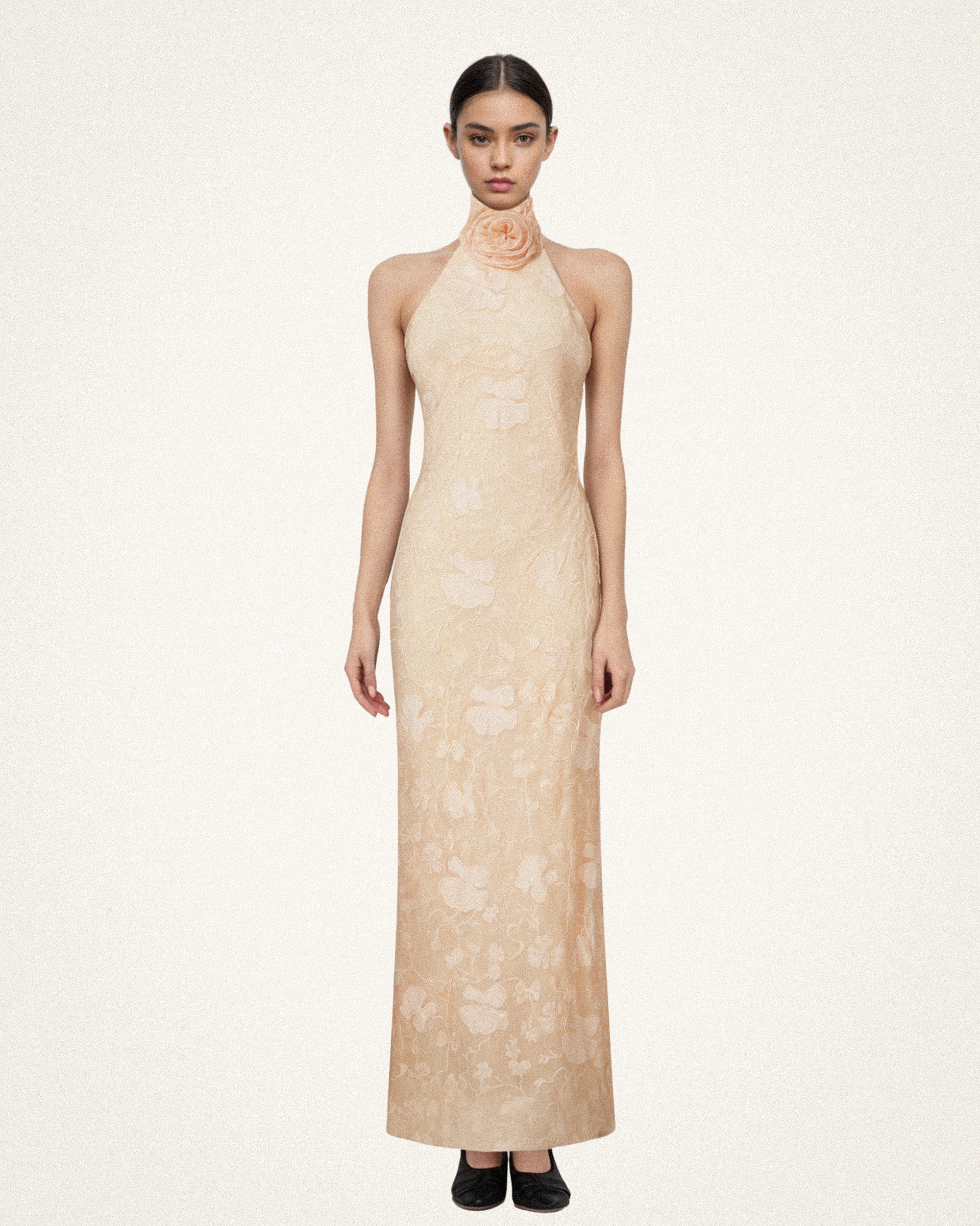 opt beige floral alana dress ASTR the Label | Alannah Off-Shoulder Floral Midi Dress in Pale Yellow Floral